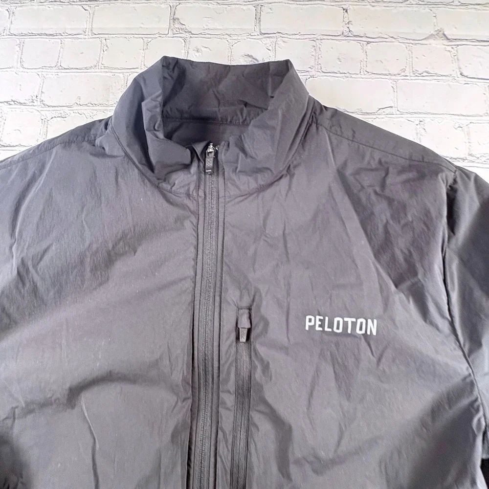 Rhone Peloton Jacket Mens XL Black Excellent Full Zip Windbreaker Activewear